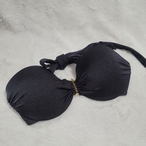 Victoria's Secret Swim Top bikini trapless black 32A Preowned